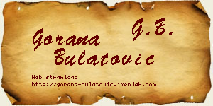 Gorana Bulatović vizit kartica